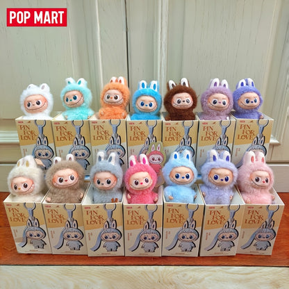 Single Box POP MART LABUBU THE MONSTERS PIN for LOVE Series Vinyl Plush Pendant Mystery Box Mystery Box Guess Bag Toys Doll Cute Anime Figure Birthday Anniversary Gift Christmas Gift