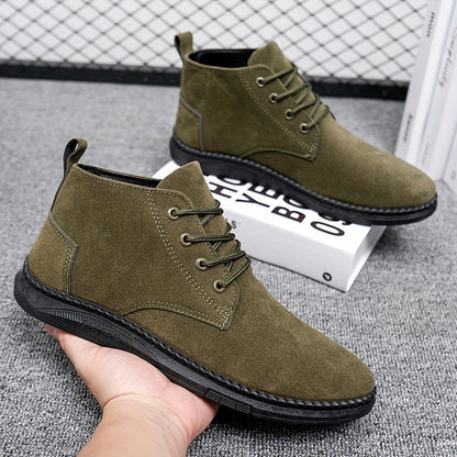 Men'S Casual Flat Shoes for Autumn, Stylish And Versatile Slip-On Sneakers with a Lightweight Soft Sole And Mid-Top Design