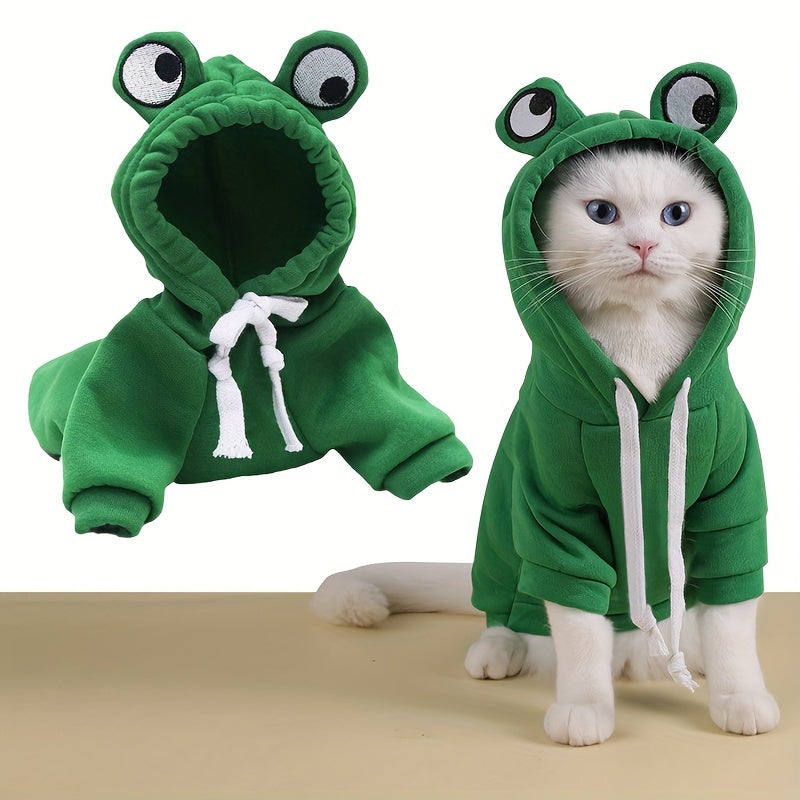 Pet Sweatshirt - Cute Frog Transformer Hooded Sweatshirt, 1pc