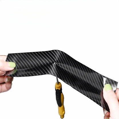 1 Roll of 3D Nano Carbon Fiber Door Anti-Collision Strip, Waterproof And Scratch-Resistant PVC Adhesive, Universal Fit Anti-Collision Film, Black Color, Vehicle Door Protection, Smooth Design, Durable Protection, Door Protection Strip