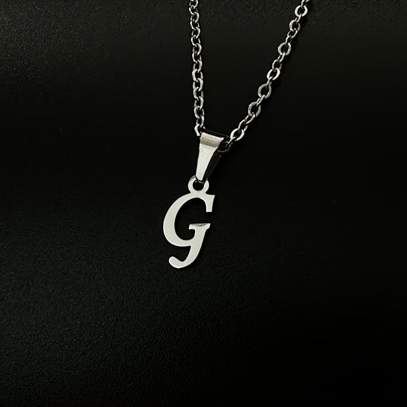 Stainless Steel Minimalist 26 Letter Pendant Necklace Unisex Gift