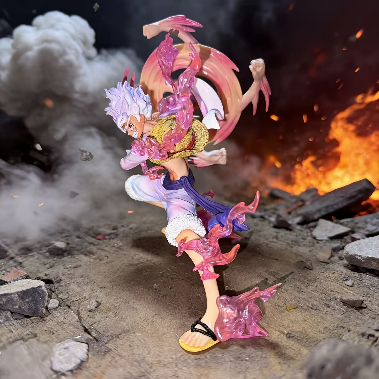 Anime-themed Fist-pumping Character Figurine Statue Model Decoration Collectible Gift, Dynamic Pose, Desktop Ornament, Anime-themed Decor, Christmas Gift, Anime Character Collectible Desktop Decoration, Halloween and Christmas Gift, Small
