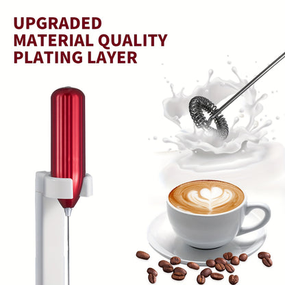 Lalayuan Strong Electric Milk Frother, Milk Foam Maker, Requires Batteries (Not Included) Stainless Steel Beverage Mixer, Portable Electric Whisk for Coffee, Latte, Cappuccino, Chocolate, Matcha Foam Creator, Mini Coffee Blender, Handheld Mixer