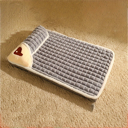Comfortable Thickened Dog Cat Bed Pad, Anti Slip Pet Bed Mat, Pet Bed Mat with Thickened Pillow, Machine Washable Dog Mat Bed, Skin-Friendly Pets Crate Mattress Mat Suitable for Dogs Cats Home Travel and Outdoor, Cat Step Milk Pad, 5 Sizes Suitable