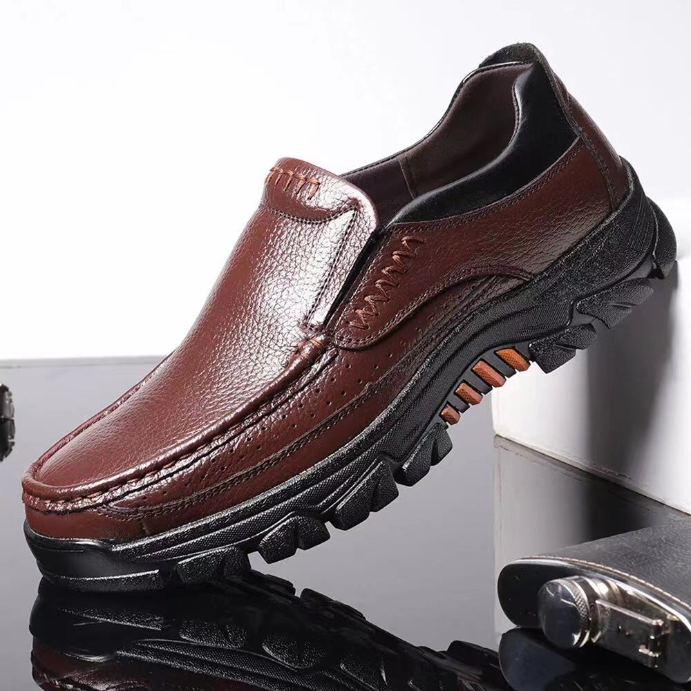 Men's Shoes, Dad Shoes, Large Size Men's Shoes for Ages 40 to 50, Casual Business Shoes for Elderly Men, Father's Soft-Sole Shoes, Men's Thick-Sole Shoes