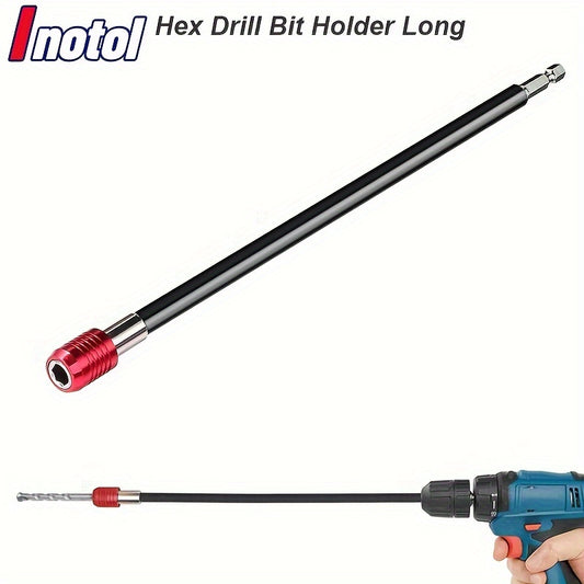11.8" Durable Chrome Vanadium Steel Extra-Long Magnetic Hex Drill Bit Holder - Quick Release, 1/4" Shank Extension for Hard-to-Reach Areas