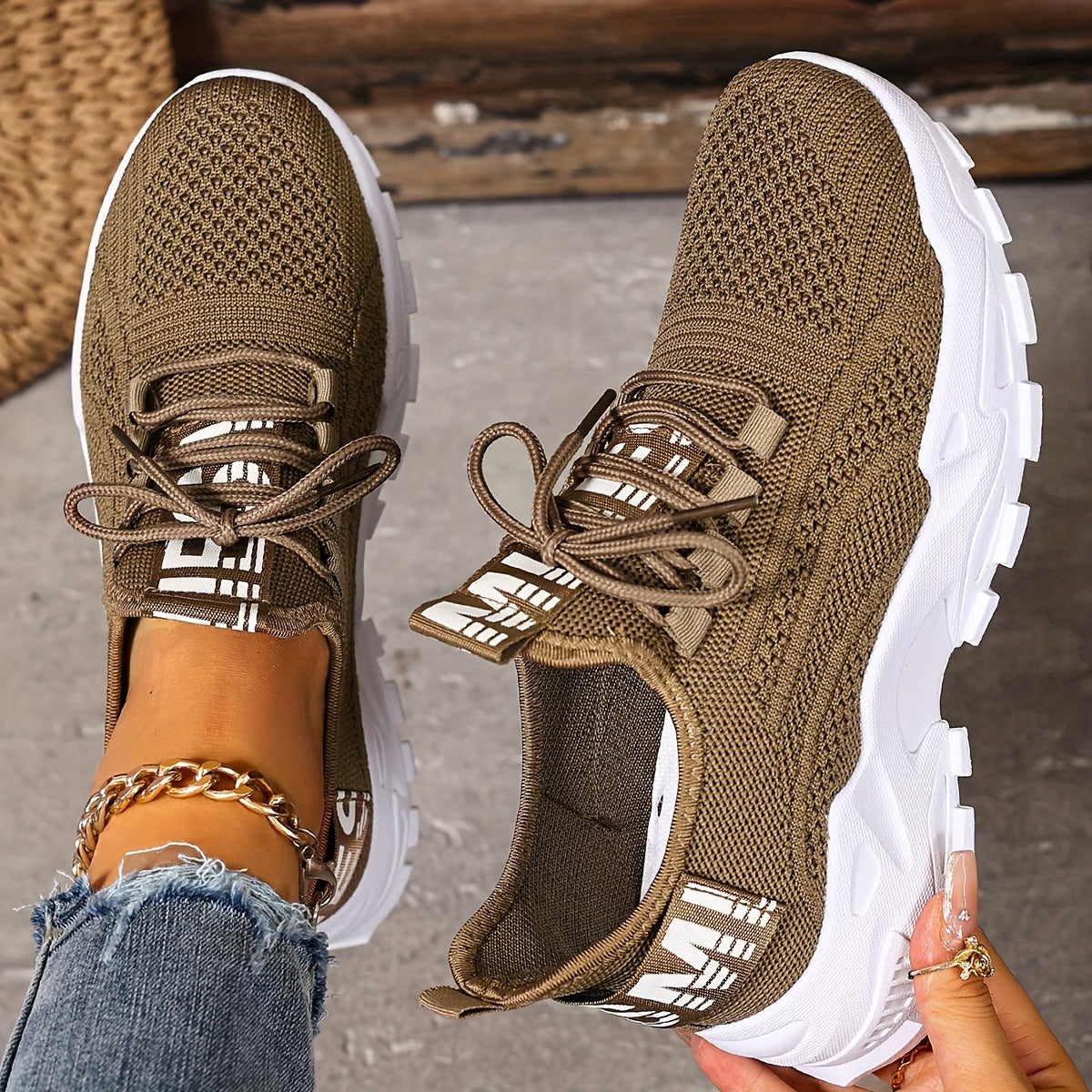 [Women's Casual Sneakers] Fashionable Women's Casual Sneakers - Breathable and Comfortable Running Shoes - Soft Women's Shoes for Outdoor, Casual Sports, Fitness, Travel, and Running