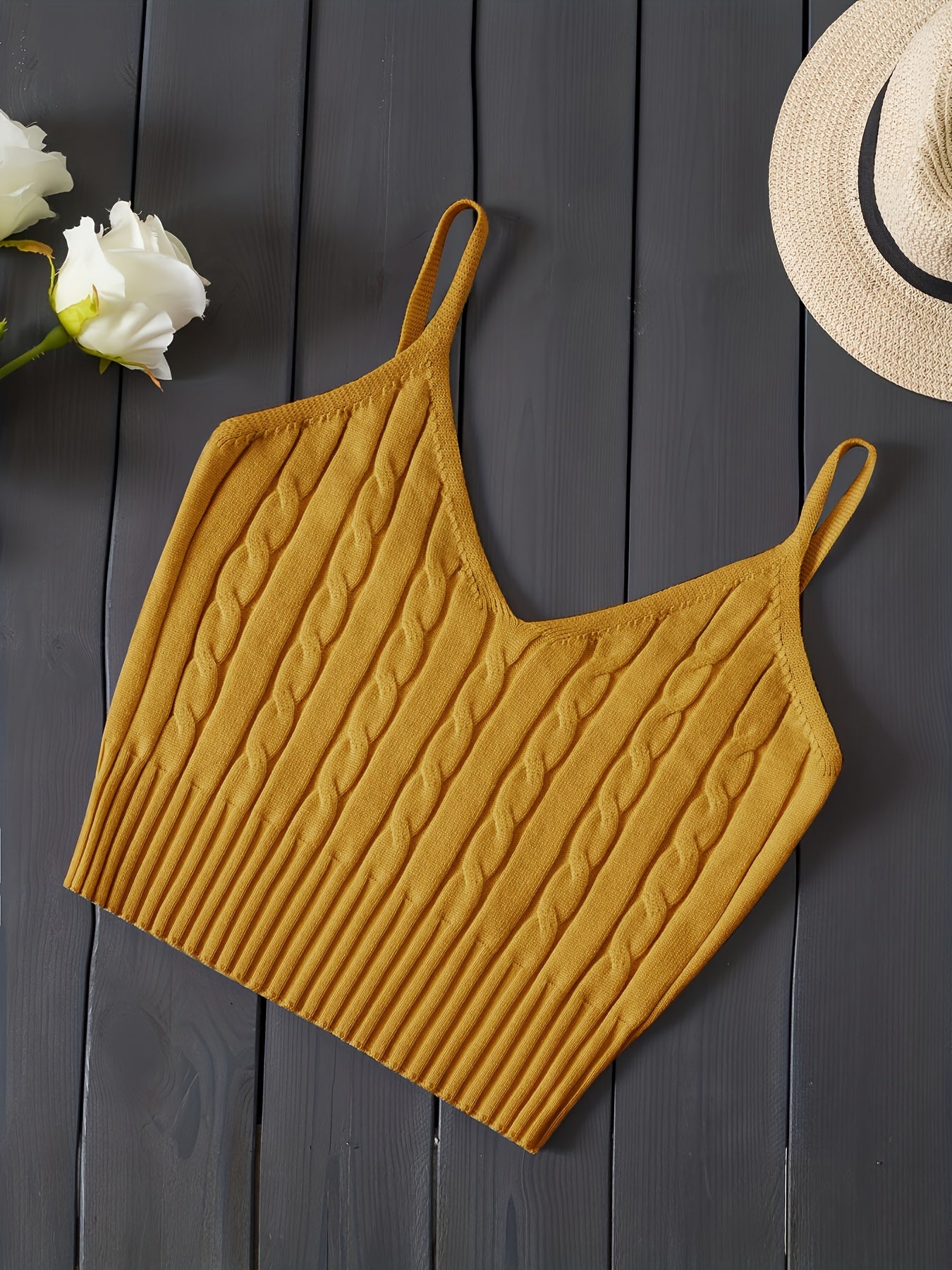 Women'S Stretchy Tank Top - V-Neck Sleeveless Casual Vest with Ribbed Texture, Beige, Versatile for Layering or Standalone Outfits, Allseason Apparel | Vneck Design | Construction, Ladies Tank Tops