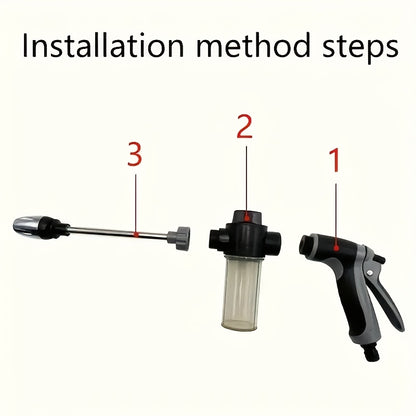 A Convenient 3/4-inch High-pressure Car Cleaning Water Gun, Garden Hose Nozzle, Garden Watering Hose Spray Head, Household Cleaning Tool, Long-handle Spray Gun