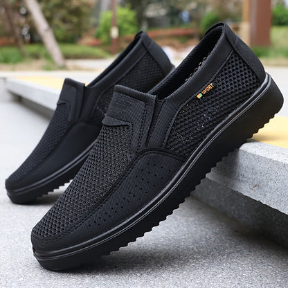 Men'S Breathable Athletic Sneakers - Lightweight Non-Slip Running Shoes with MD Sole, Low-Top Design for Walking, Training & Casual Wear - Black & Gray, Lace-Up Closure, Fabric Upper & Insole, Comfortable Fabric Lining, Athletic Footwear, Sleek Sporty Loo