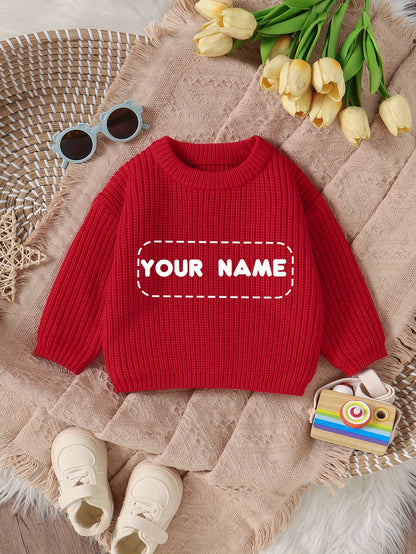 Customized Baby Gift, Hand Embroidered Letter Sweater