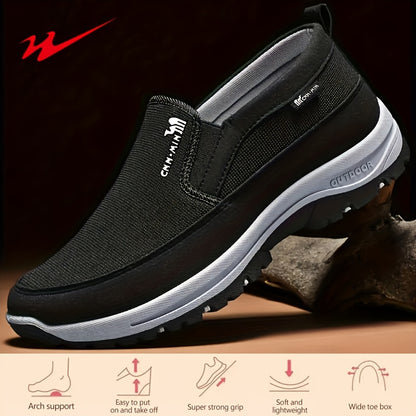 Men's Slip-Resistant Loafers with Thick-Soled Lightweight - Breathable Slip- Wide Width Shoes Suitable for All- Outdoor & Daily Wear - Comfortable Casual Round-Toe Loafers (PVC Sole)