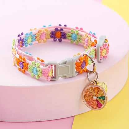 Adjustable Lace Cat Collar 1pc - with Pendant, Suitable for Small Cats and Dogs
