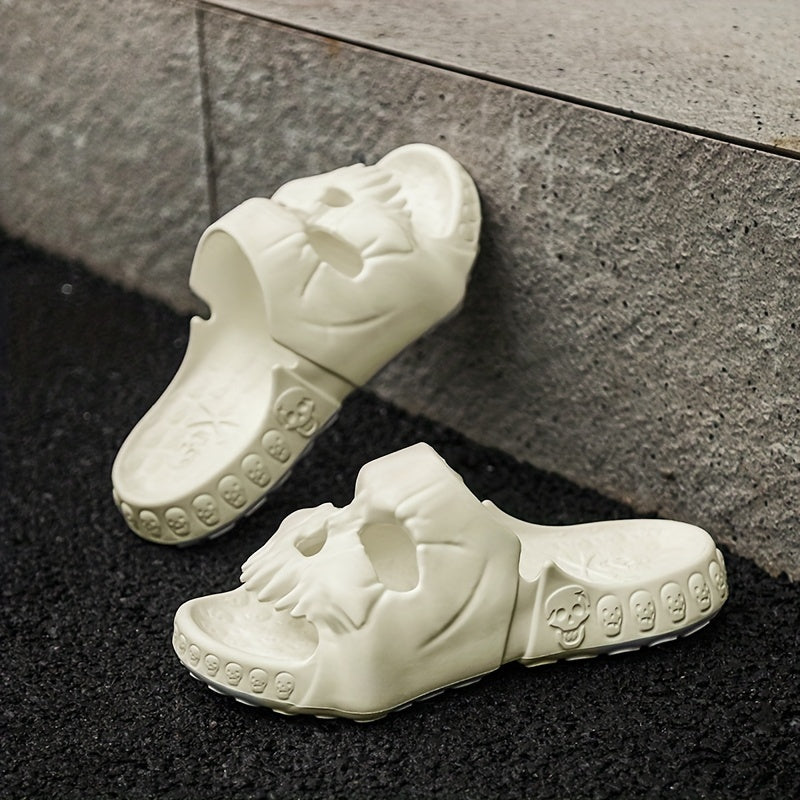 Fashionable And Stylish Couple'S Skull Slippers for Summer, Perfect for Halloween Parties And Casual Wear