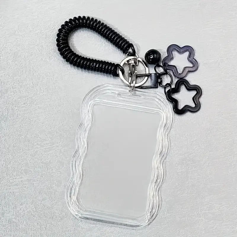 1 Set Heavy Duty Retractable ID Holder with Keychain & Wrist Strap - Transparent PVC Card Holder with Secure Locking Mechanism, Anti-Theft Design, Durable ID Card for Students, School Ids, Campus Ids - Ideal Gift for Back-To-School Season
