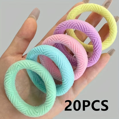 [High Elastic Hair Rope] High Elastic Hair Rope | Bold Milk Coffee Color Thick Seamless Ponytail Rope Rubber Band
