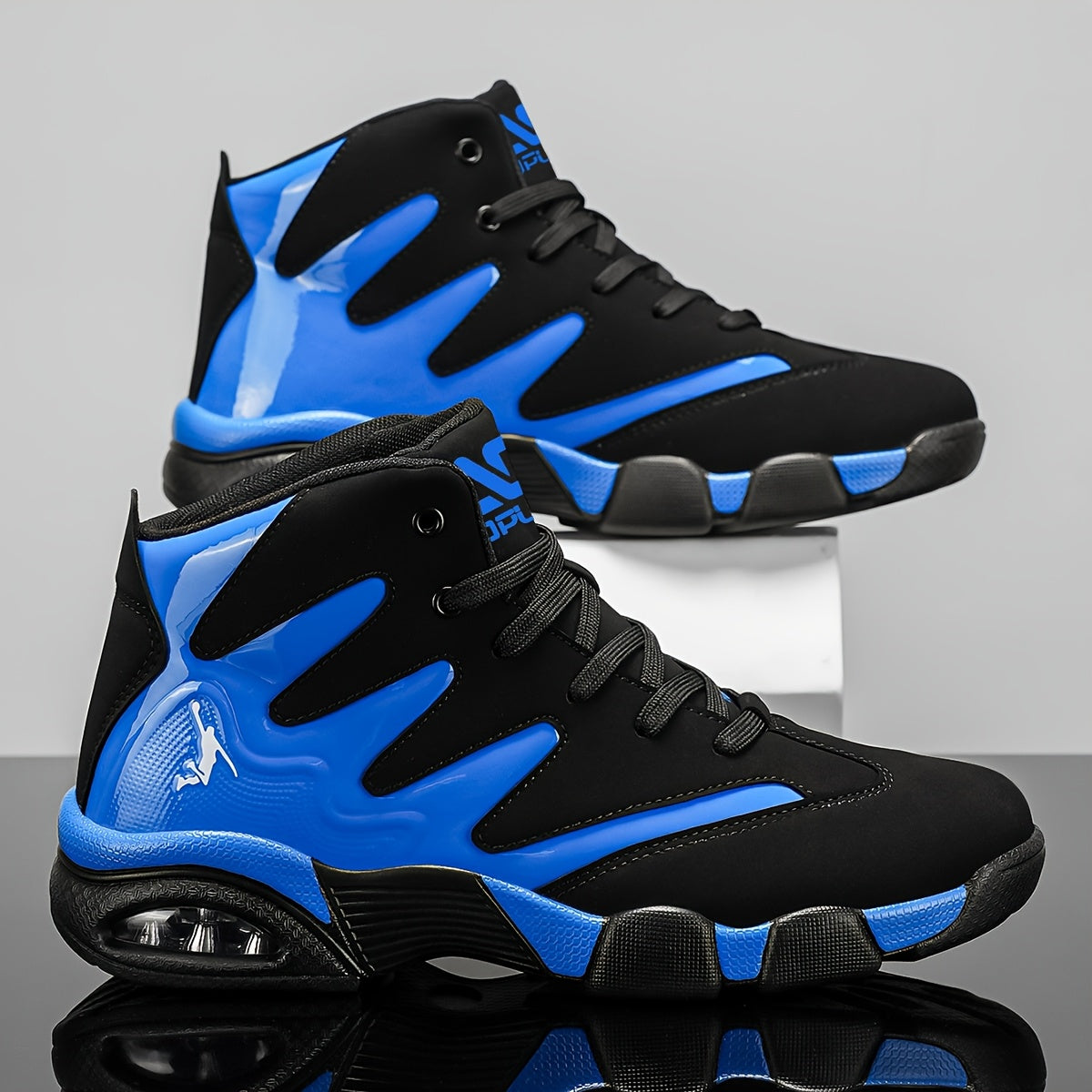 AOPLUS Men's High-Top Sneakers - Upper & Rubber Sole, Solid Color Casual Athletic Suitable for,, Gym - - Lace-Up Footwear (Year-Round Wear)