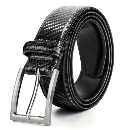 [Classic Leather Belt] Classic & Fashion Men's Leather Belt | Single Prong Buckle for Jeans, Pants, Work & Business - Gift for Dad & Husband