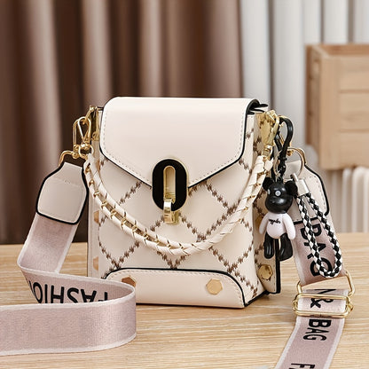 Colorful Grid Thread Women's Shoulder Bag, Casual Women's Crossbody Bag, Versatile Phone Bag, Suitable for Daily Commuting Use