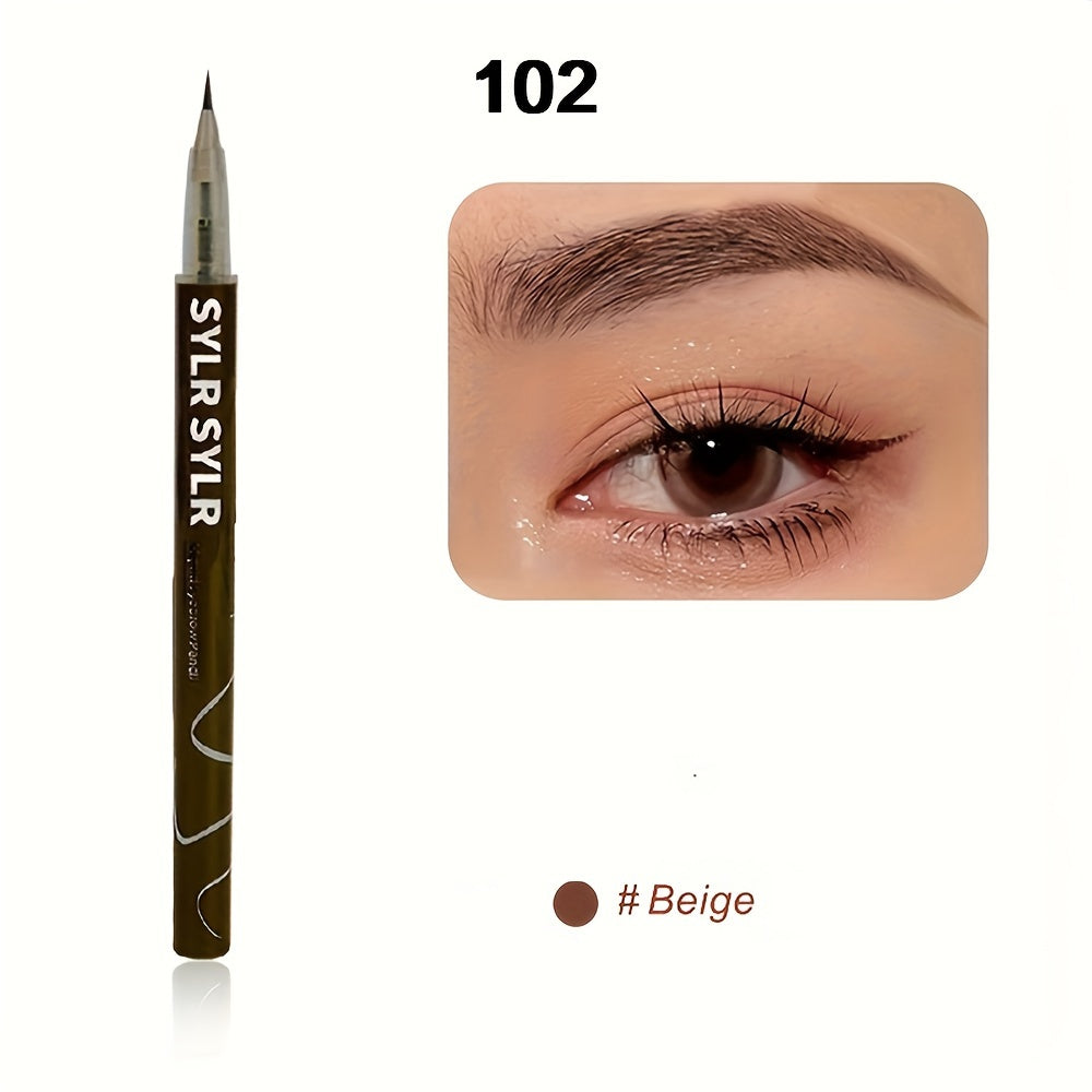 Advertising Targeting +0.008Mm Ultra-Fine Extra Slim Eyebrow Pen, Waterproof And Sweat-Proof Liquid Eyebrow Pencil for Long-Lasting Makeup, 2-In-1 Microblading Eyeliner