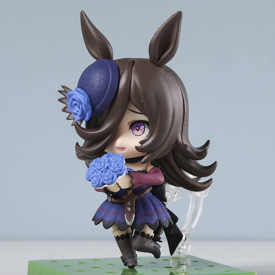 Anime Kawaii Collectible Action Figure Toy with Movable Replaceable Parts - 11cm/4.33inch PVC Cute Chibi-Style Doll, Interchangeable Accessories & Expressions, Vibrant Mixed Colors for Display & Play