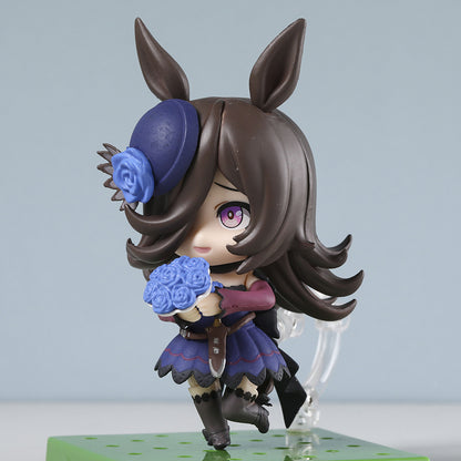 Anime Kawaii Collectible Action Figure Toy with Movable Replaceable Parts - 11cm/4.33inch PVC Cute Chibi-Style Doll, Interchangeable Accessories & Expressions, Vibrant Mixed Colors for Display & Play