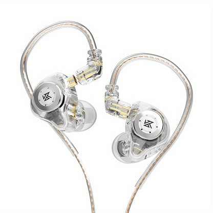 KZ EDX PRO in Ear / Headphones with Wired IEM Earbuds, HiFi Deep Bass Sound, Over Ear Headset, New 10mm Dynamic Driver, Detachable Cable, Ear Tips, Semi-open Back Earcup Style
