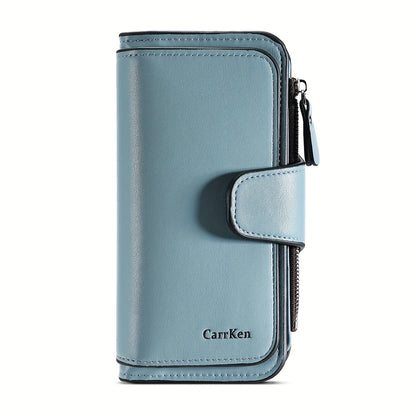 Multi Card Slots Retro Minimalist Short Wallet, Solid Color Clutch Credit Card Case