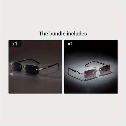 1pc Men's Y2K Fashion Glasses, Square Frameless, Perfect for Summer Outfits
