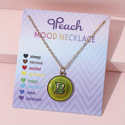 1pc of Temperature-Sensitive Color-Changing Letter Pendant Novelty Oil Drop Necklace (Color Changes with Temperature)