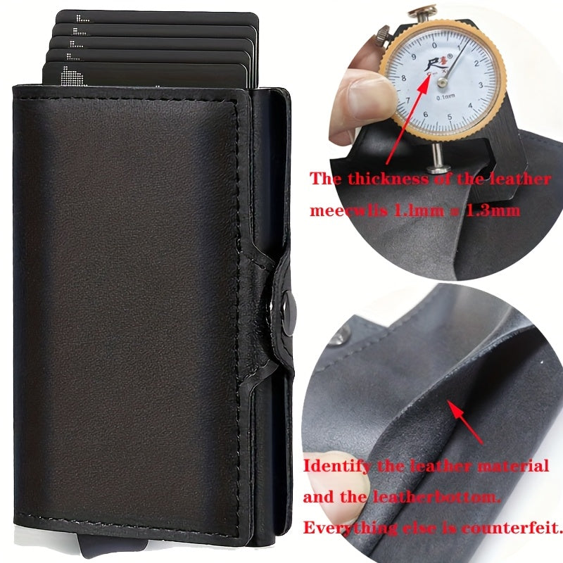 Carbon Fiber Card Clip Wallet Ultra-Thin Aluminum Pop-Up Bank Card Box Rfid-Proof Money Wallet Metal Aluminum Box Card Clip Wallet