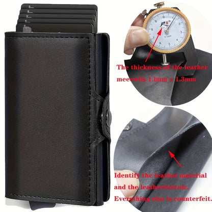 Carbon Fiber Card Clip Wallet Ultra-Thin Aluminum Pop-Up Bank Card Box Rfid-Proof Money Wallet Metal Aluminum Box Card Clip Wallet