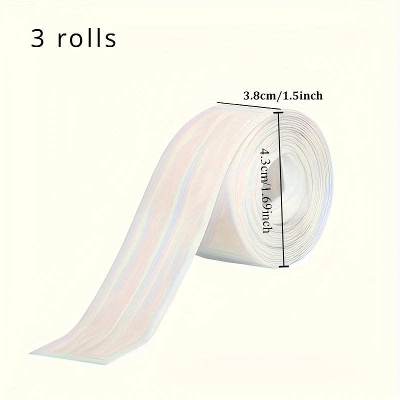3 Rolls of Waterproof Tape for Kitchen And Bathroom, Suitable for Sinks And Toilets, Easy to Cut, Home Supplies for Halloween And Christmas
