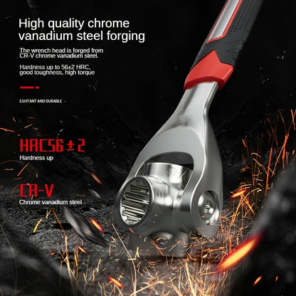 Upgrade Your Toolbox: 1pc Multi-Functional Spanner Socket Wrench with 360 Degree Rotating Head - Perfect for Furniture, Car & More!
