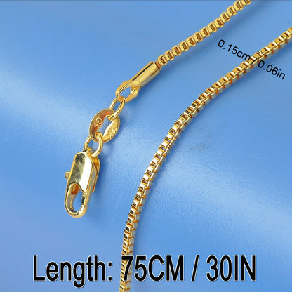 1Pc 18K Golden Plated Neck Chain DIY Collections Supplies Pendant Necklace Jewelry Handmade Accessories Christmas Gift