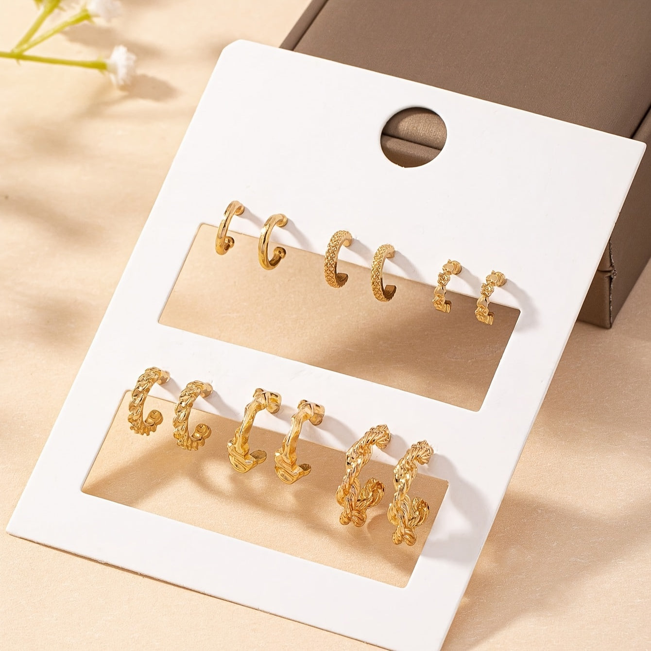 Zinc Alloy Simple Hoop Earrings for Daily Wear Dating Ear Jewelry Decor