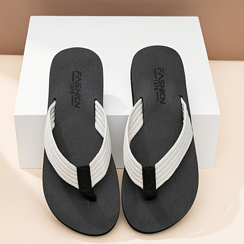 [Soft Flip Flops] Super Soft Men's Flip Flops | Non-Slip Thick EVA Sole Beach Sandals with Black & Orange Accents, Lightweight Durable Casual Slippers for Outdoor, Hiking, Camping, Bathroom & Home Use, Anti-Odor Fabric
