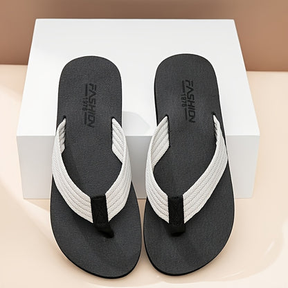 [Soft Flip Flops] Super Soft Men's Flip Flops | Non-Slip Thick EVA Sole Beach Sandals with Black & Orange Accents, Lightweight Durable Casual Slippers for Outdoor, Hiking, Camping, Bathroom & Home Use, Anti-Odor Fabric