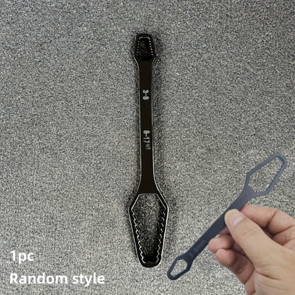 [Black Torx Wrench] 1pc Multifunctional Black Torx Wrench - Adjustable Self-Tightening Dual-Ended Wrench with 3-17mm Thread Size, 5mm Thick Durable Design and Portable Handle for Car Repair
