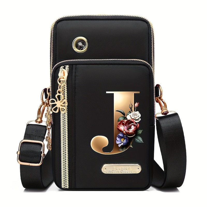 Flower Ben Letter Z Print Fashion Casual Shoulder Bag Crossbody Bag Coin Purse New Nylon Cloth New Mobile Phone Shoulder Bag Bag Women'S Bag