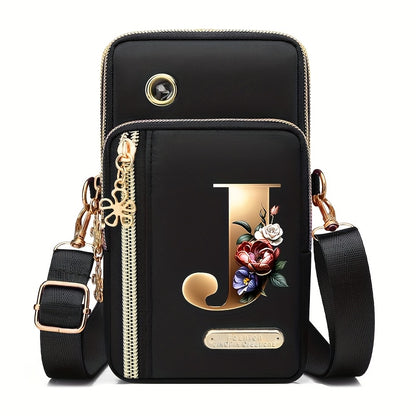 Flower Ben Letter Z Print Fashion Casual Shoulder Bag Crossbody Bag Coin Purse New Nylon Cloth New Mobile Phone Shoulder Bag Bag Women'S Bag