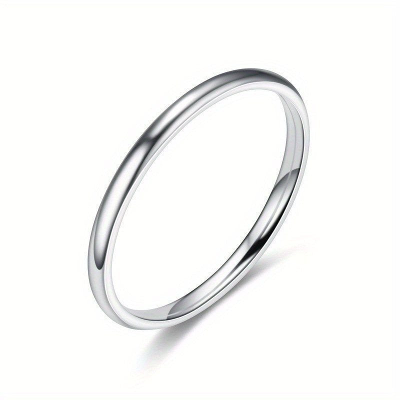 1pc 2MM Smooth Spherical Stainless Steel Ring