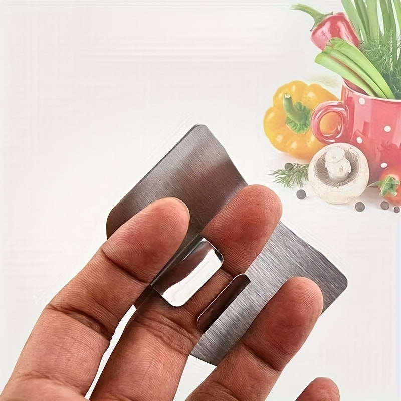 1pc Heavy-Duty Stainless Steel Finger Guard - Sharp Edge Guard for Knife Safety, Non-Slip Grip - Professional & Home Kitchen Use - Compatible with Chef, Paring Knives - Cut Prevention Protector for Fingers, Food Prep Protection, Modern Safety Tool