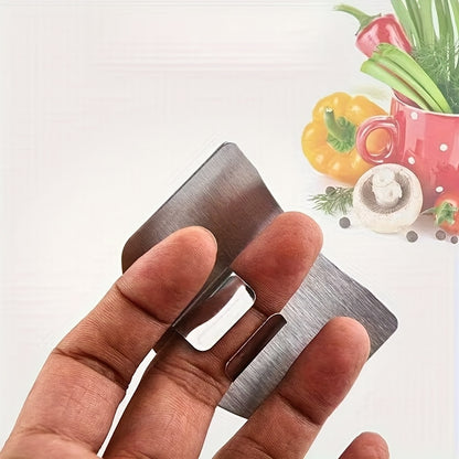 1pc Heavy-Duty Stainless Steel Finger Guard - Sharp Edge Guard for Knife Safety, Non-Slip Grip - Professional & Home Kitchen Use - Compatible with Chef, Paring Knives - Cut Prevention Protector for Fingers, Food Prep Protection, Modern Safety Tool