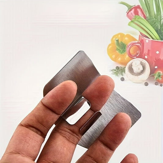 1pc Heavy-Duty Stainless Steel Finger Guard - Sharp Edge Guard for Knife Safety, Non-Slip Grip - Professional & Home Kitchen Use - Compatible with Chef, Paring Knives - Cut Prevention Protector for Fingers, Food Prep Protection, Modern Safety Tool