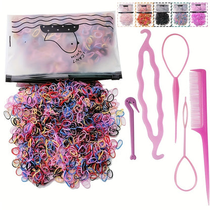 1505pcs Mini Colorful Hair Ties & Styling Tools, Perfect for Womens Hair Accessories, Ideal Choice for Gifts