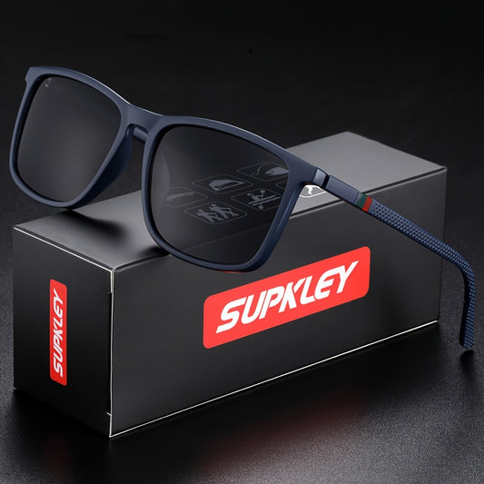 SUPKLEY Men'S Sports Sunglasses with Polarization, Lightweight Square Design, Comfortable Fit, Eyewear Accessory Comes with Original Packaging