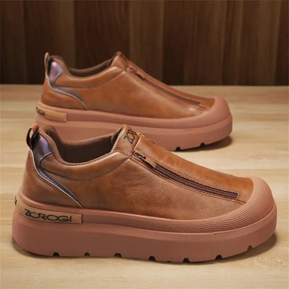 Men's Business Shoes: Comfortable, Anti-slip and Durable Lace-up Work Shoes, Men's Lace-up Couple Style Thick-soled Soft-soled Sports Shoes- Comfortable All Year Round, Black Walking Shoes for Casual Wear, Thickened Version Men's Shoes