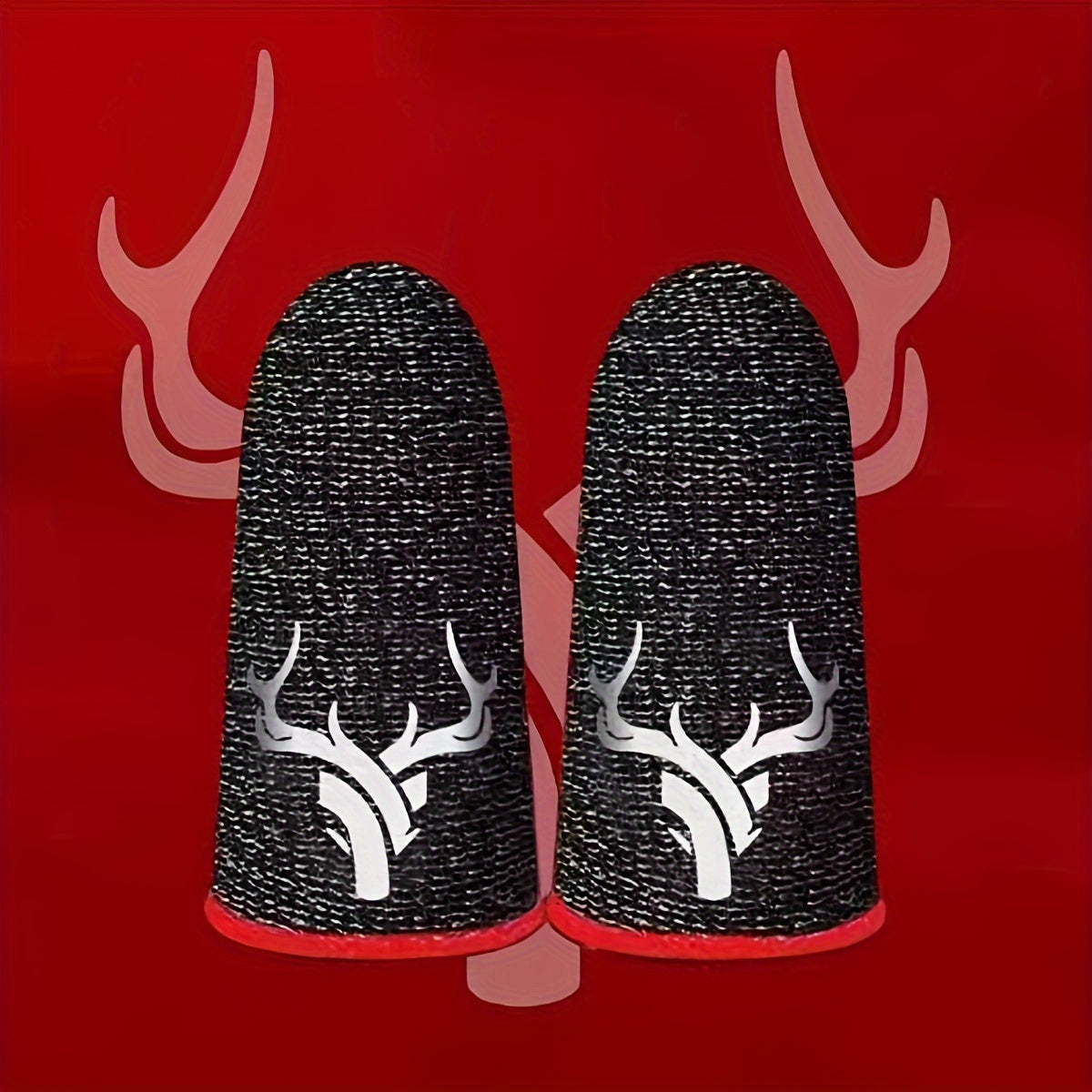 Gaming Finger Sleeves - Breathable Antlers Sweat-proof Touch Screen Thumb And Finger Sleeves For Pubg Mobile Game Silvery Fiber 1 Pair - Fabric Knit Fabric