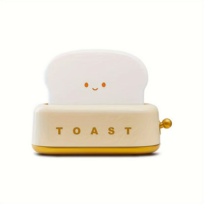 Staaricc USB Rechargeable Cute Toaster Shape LED Table Lamp, Heartwarming Decorative Table Lamp Toast Bread LED Night Light Creative Design Bread Night Light Suitable for Family Use Perfect Birthday Christmas Gift(Green/Orange/Pink)